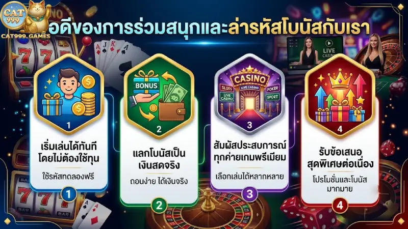 ข้อดีของการร่วมสนุกและตามล่ารหัสโบนัสกับค่ายเรา